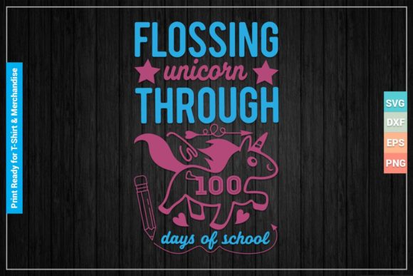 Flossing 100 Days School SVG Cut Files