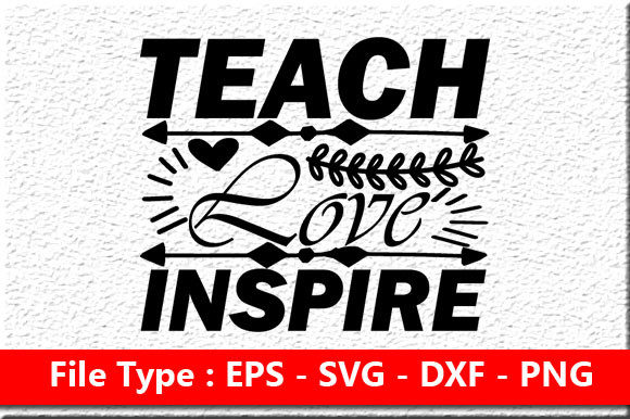 Teacher SVG Design: Stitching Teach Love Inspire